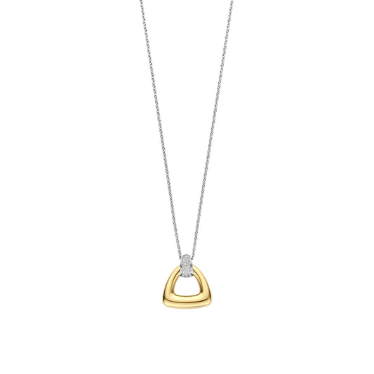 Ti Sento Two-Tone Open Triangle Pendant Necklace