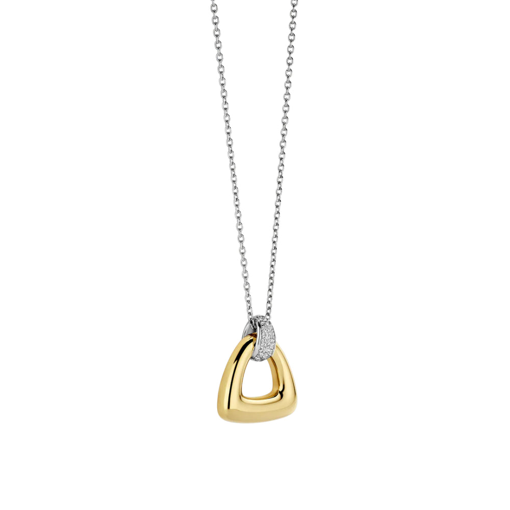 Ti Sento Two-Tone Open Triangle Pendant Necklace
