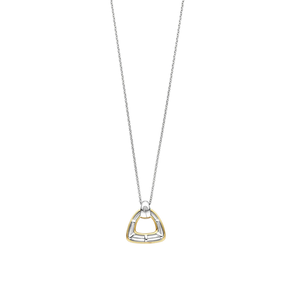 Ti Sento Two-Tone Open Triangle Pendant Necklace