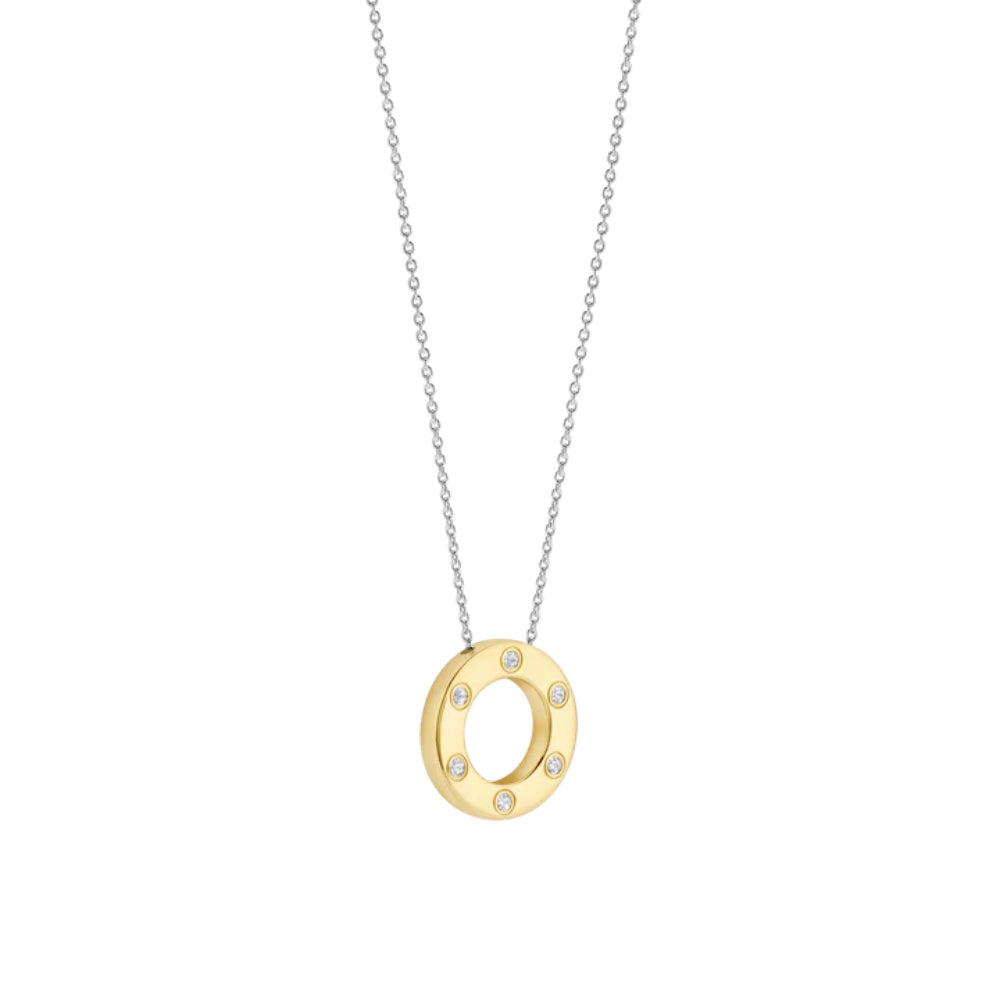 Ti Sento 18k Gold-Plated Circle Pendant Necklace