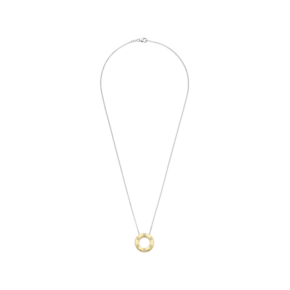 Ti Sento 18k Gold-Plated Circle Pendant Necklace