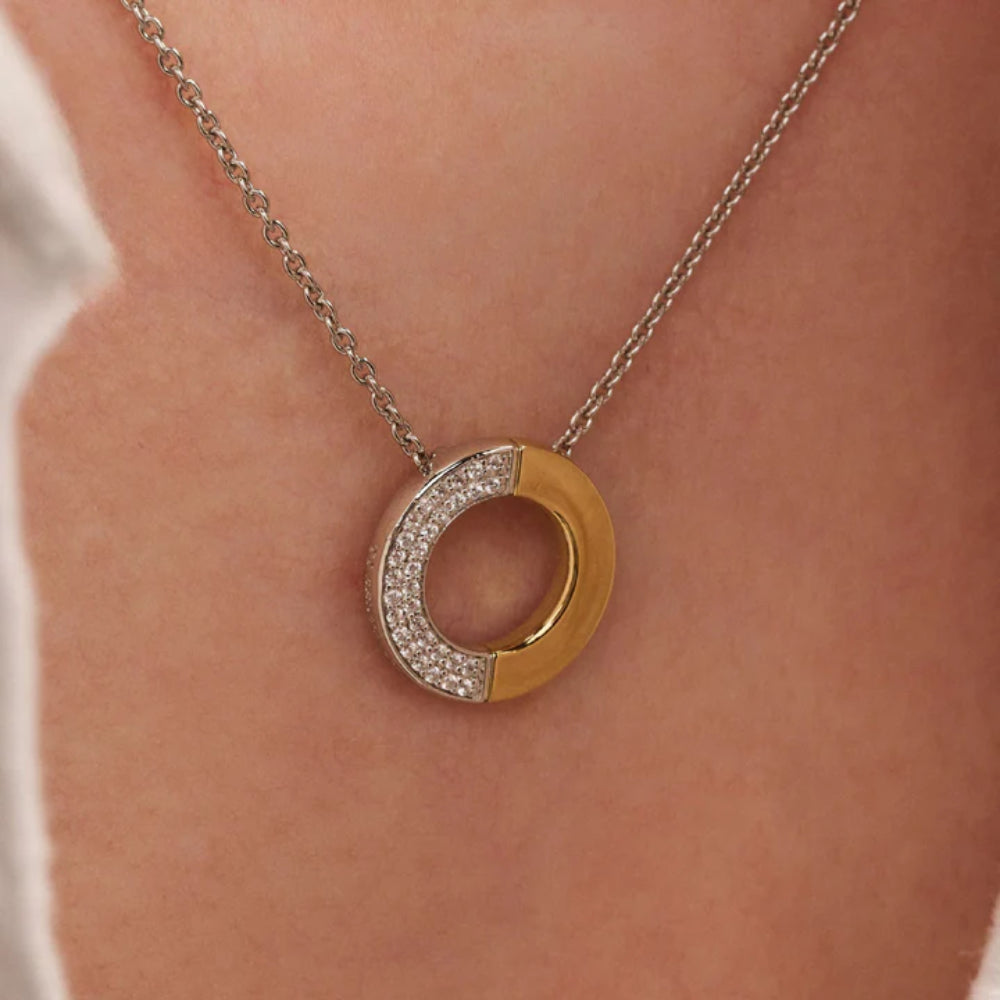 Ti Sento 18k Gold-Plated Contrast Pendant Necklace