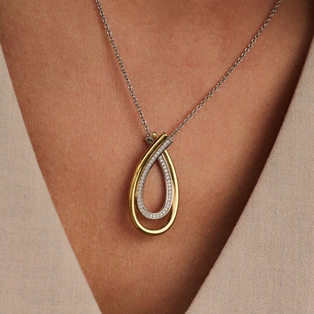 Ti Sento 18k Gold-Plated Pendant Necklace with Zirconia