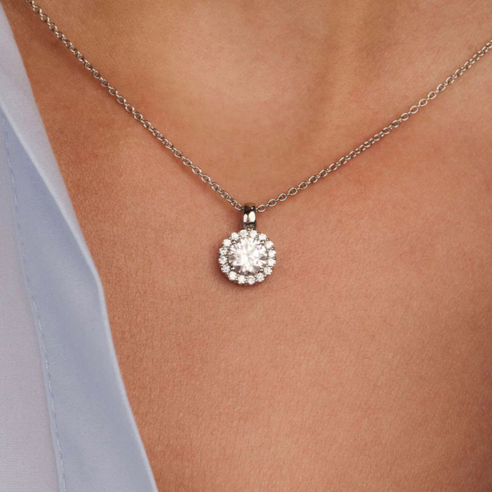 Ti Sento Sterling Silver Zirconia Pendant Necklace