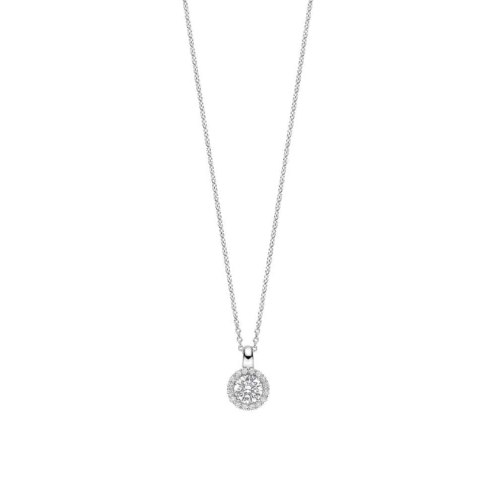 Ti Sento Sterling Silver Zirconia Pendant Necklace