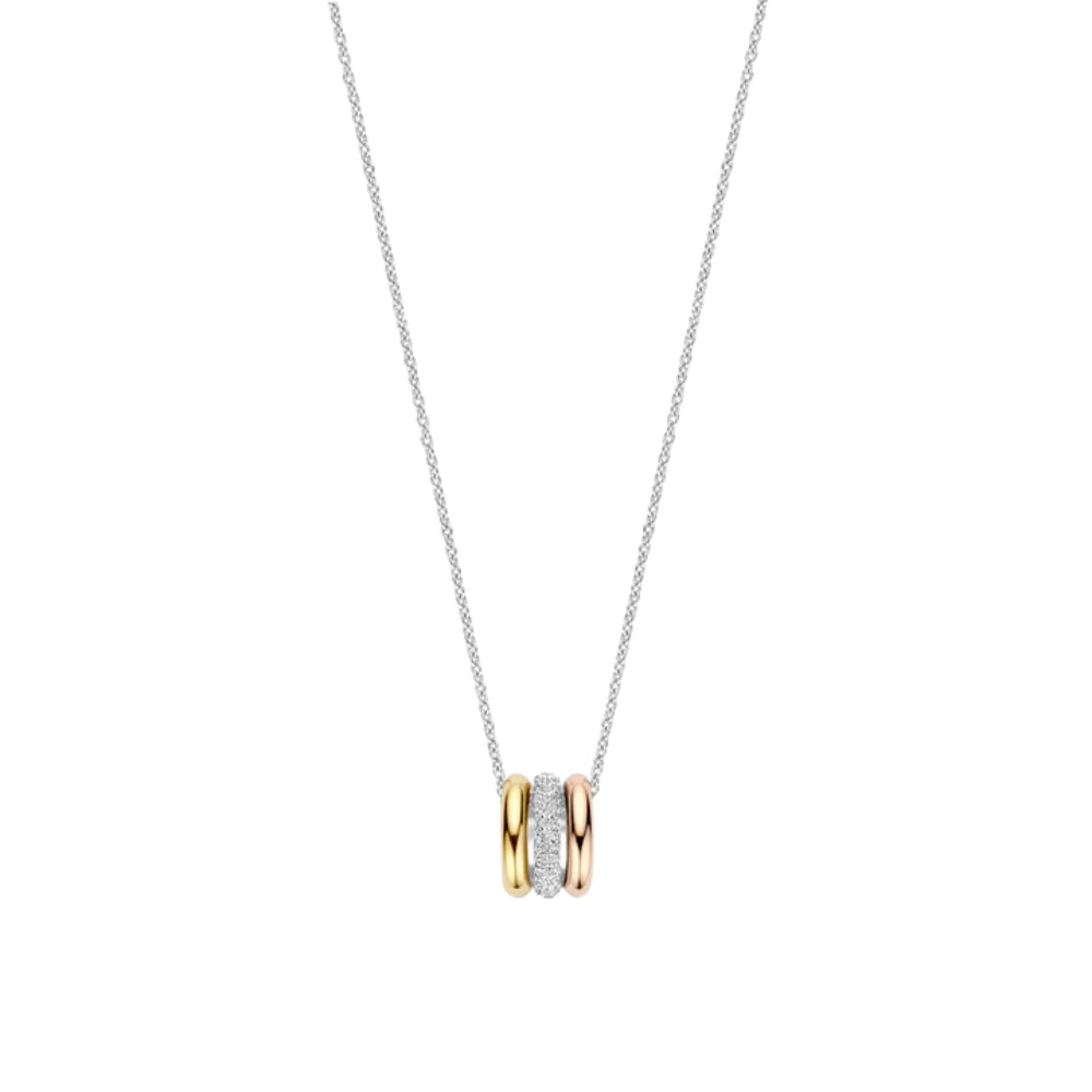 Ti Sento 18k Gold-Plated Triple Circle Pendant Necklace