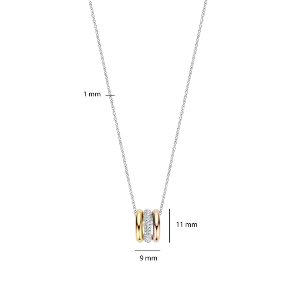 Ti Sento 18k Gold-Plated Triple Circle Pendant Necklace
