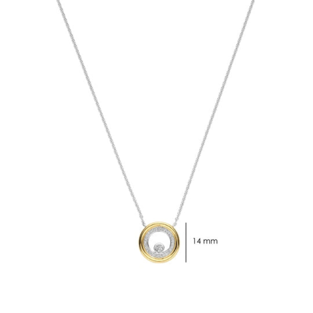 Necklace with a circular pendant on a white background