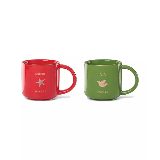 Kate Spade Be Jolly Warm Wishes Mugs - Set of 2