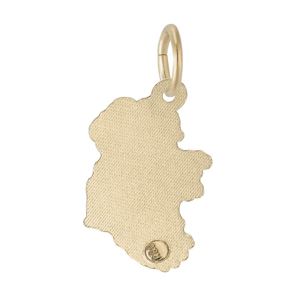 Back of Gold Ireland Shaped Charm