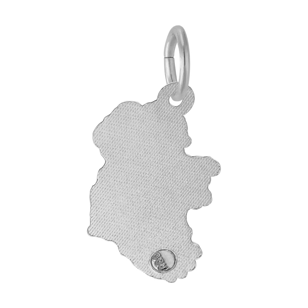 Back of Silver Ireland Shaped Charm