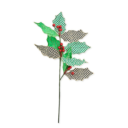 MacKenzie-Childs Check It Out Holly Leaf Spray (In-Store Pickup Only)