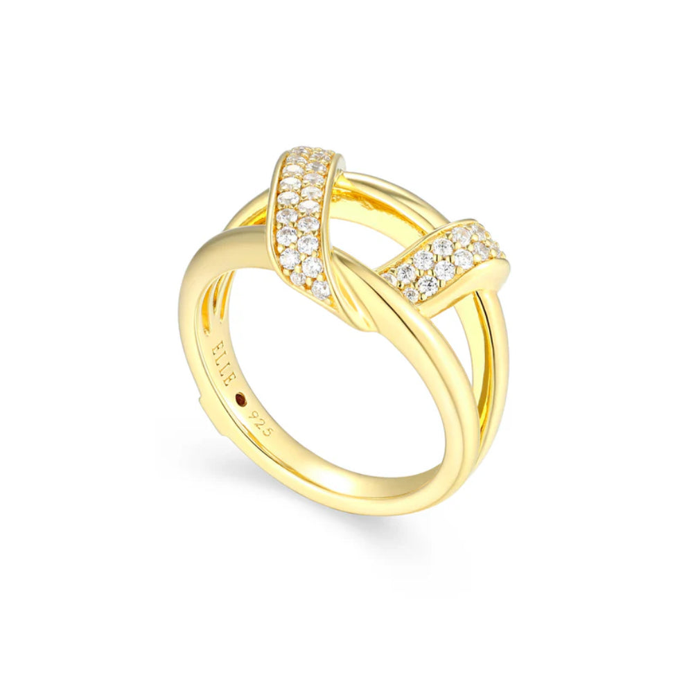 Elle Unity Ribbon Gold-Tone Ring