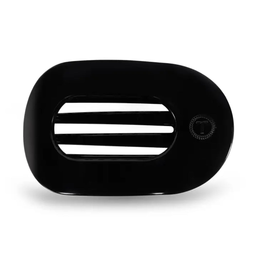 TELETIES Jet Black Flat Round Hair Clip