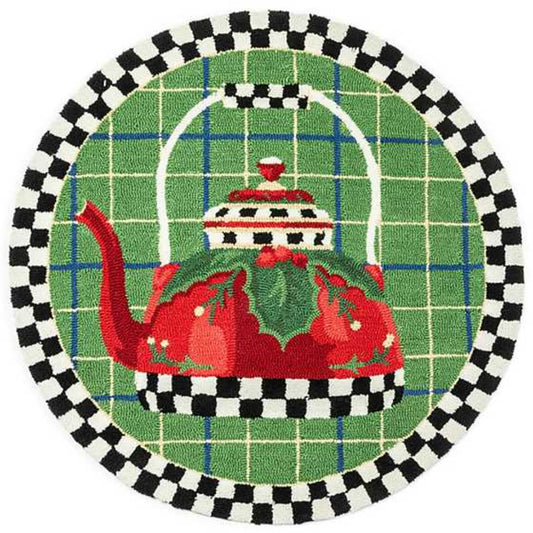 MacKenzie-Childs Holiday Tea Kettle Rug - 3' Round