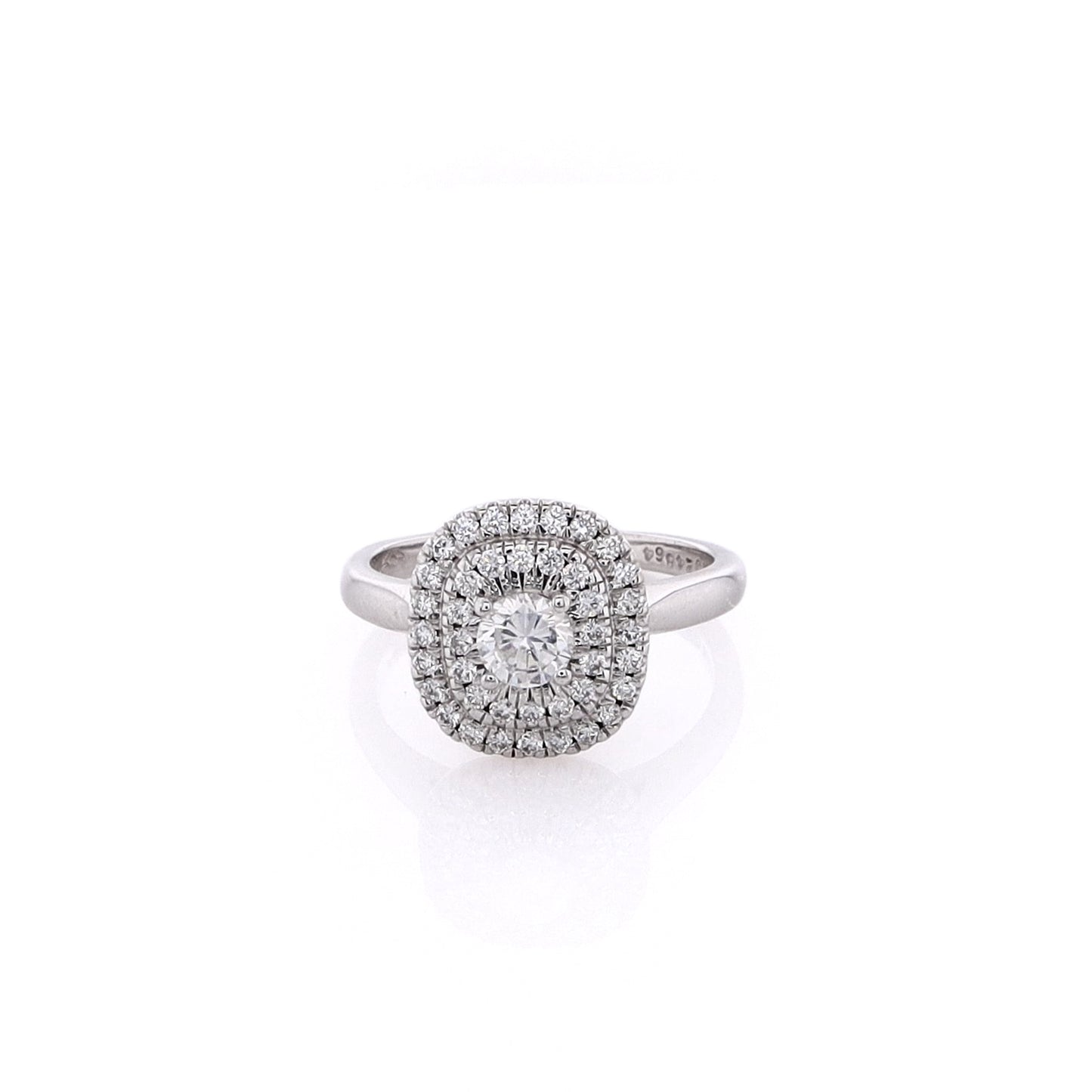 Estate 14 Karat White Gold Diamond Engagement Ring