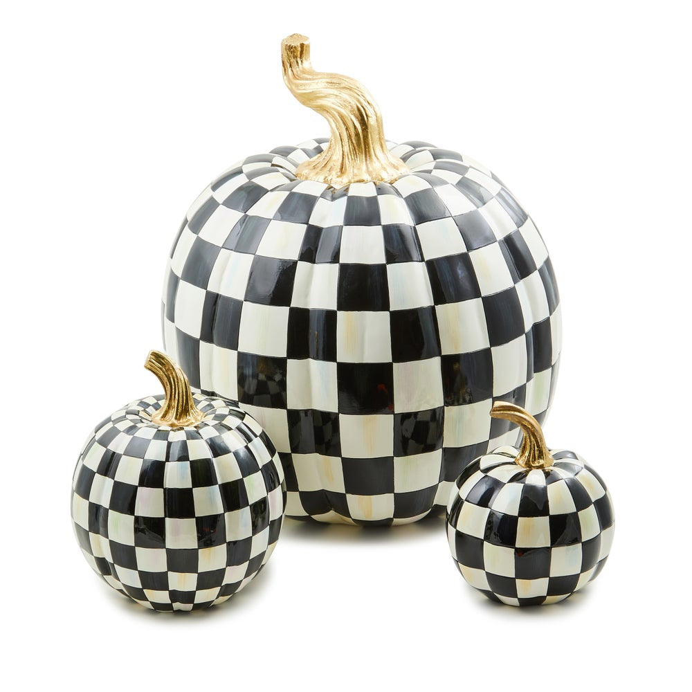 MacKenzie-Childs Courtly Check Glossy Small Pumpkin