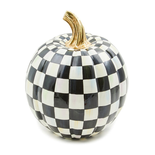 MacKenzie-Childs Courtly Check Glossy Small Pumpkin