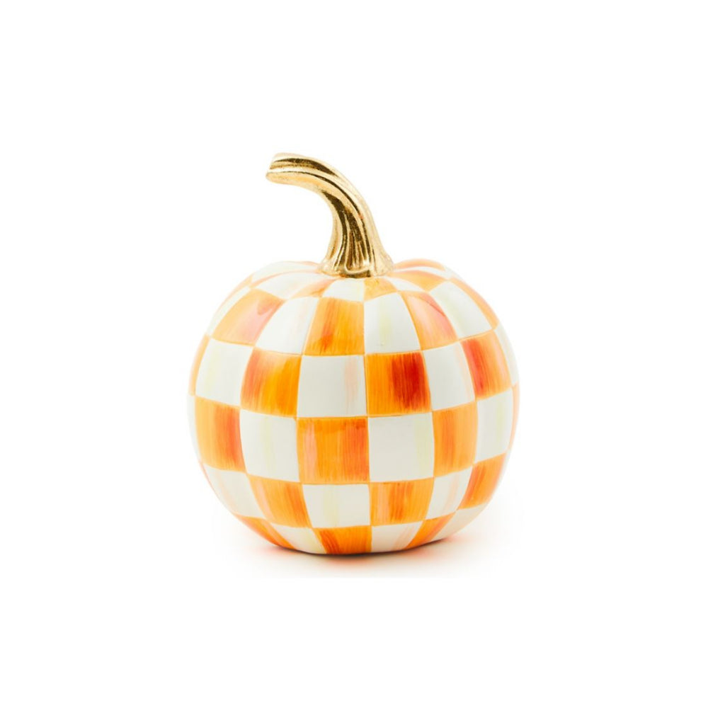 MacKenzie-Childs Orange Check Pumpkin