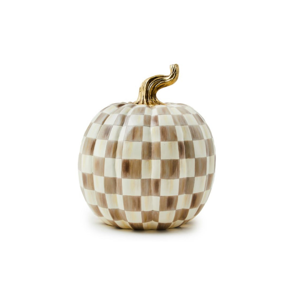 MacKenzie-Childs Mocha Check Pumpkin