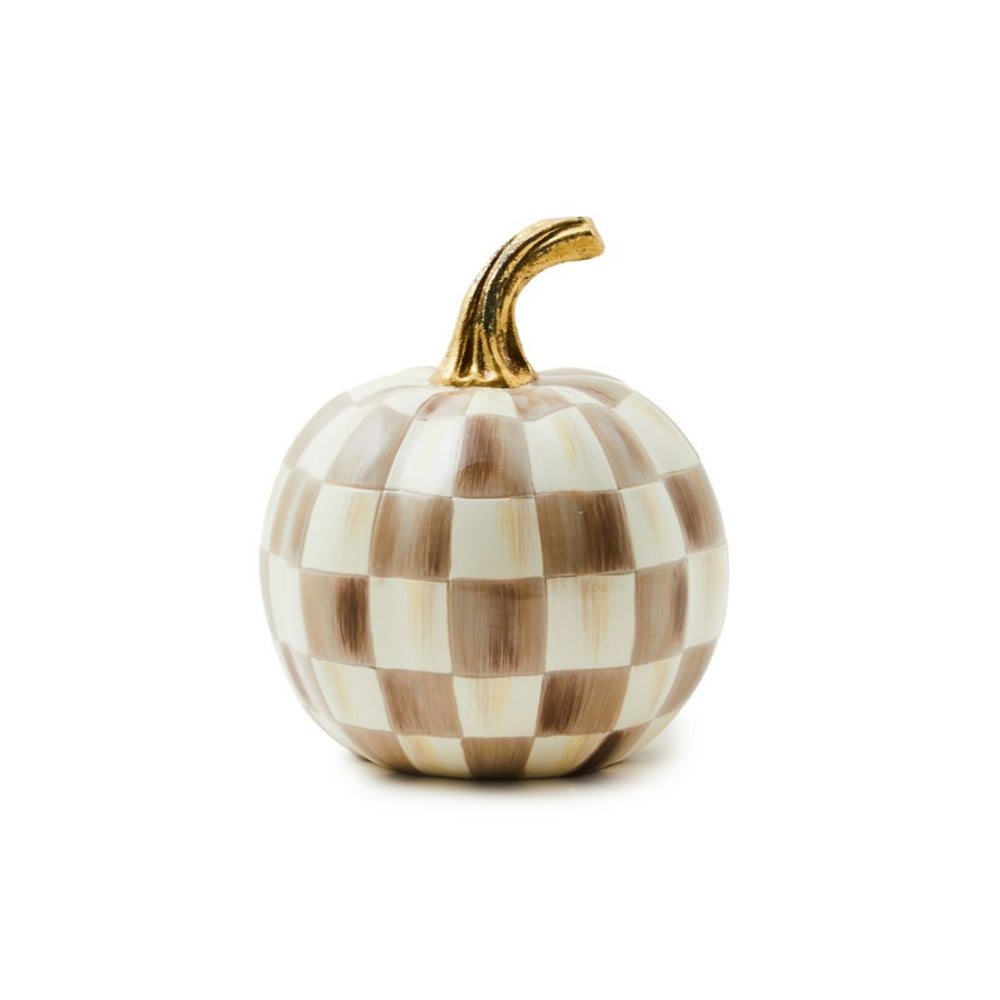 MacKenzie-Childs Mocha Check Pumpkin