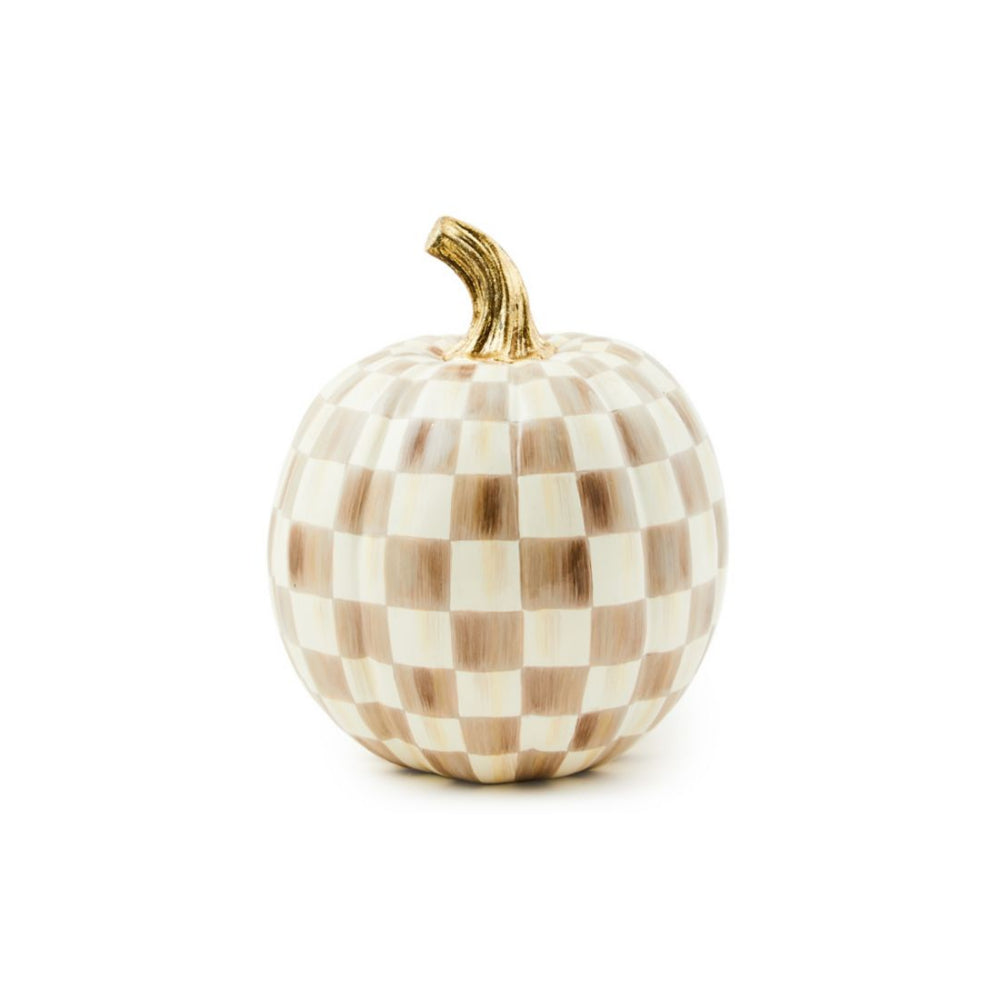 MacKenzie-Childs Mocha Check Pumpkin
