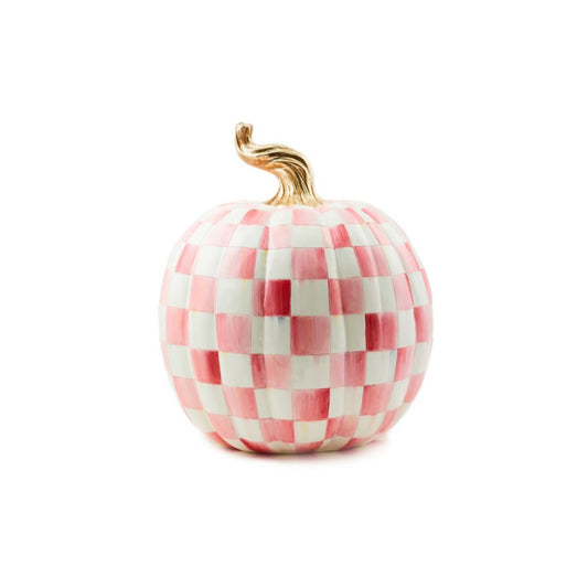 MacKenzie-Childs Bubblegum Pink Check Pumpkin