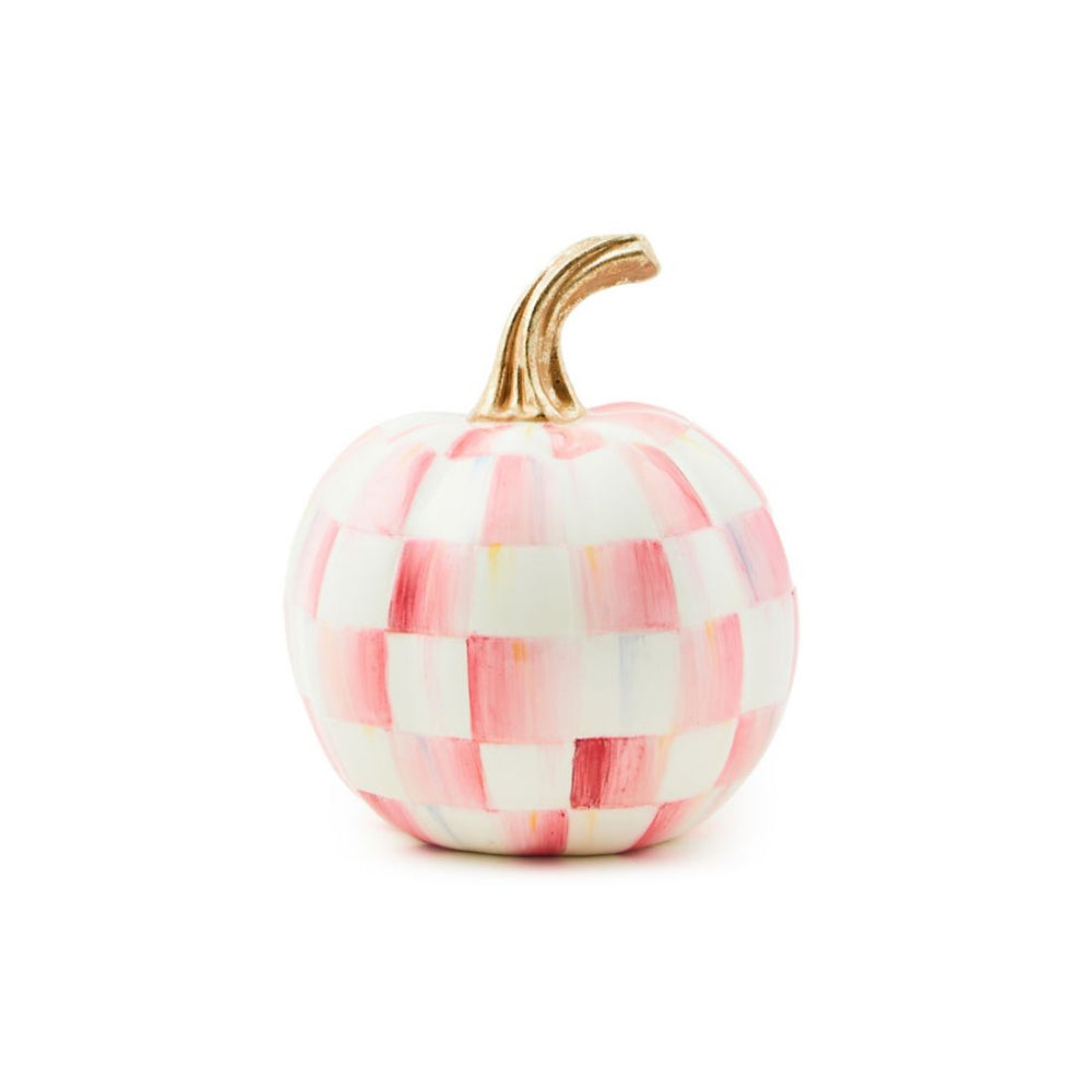 MacKenzie-Childs Bubblegum Pink Check Pumpkin