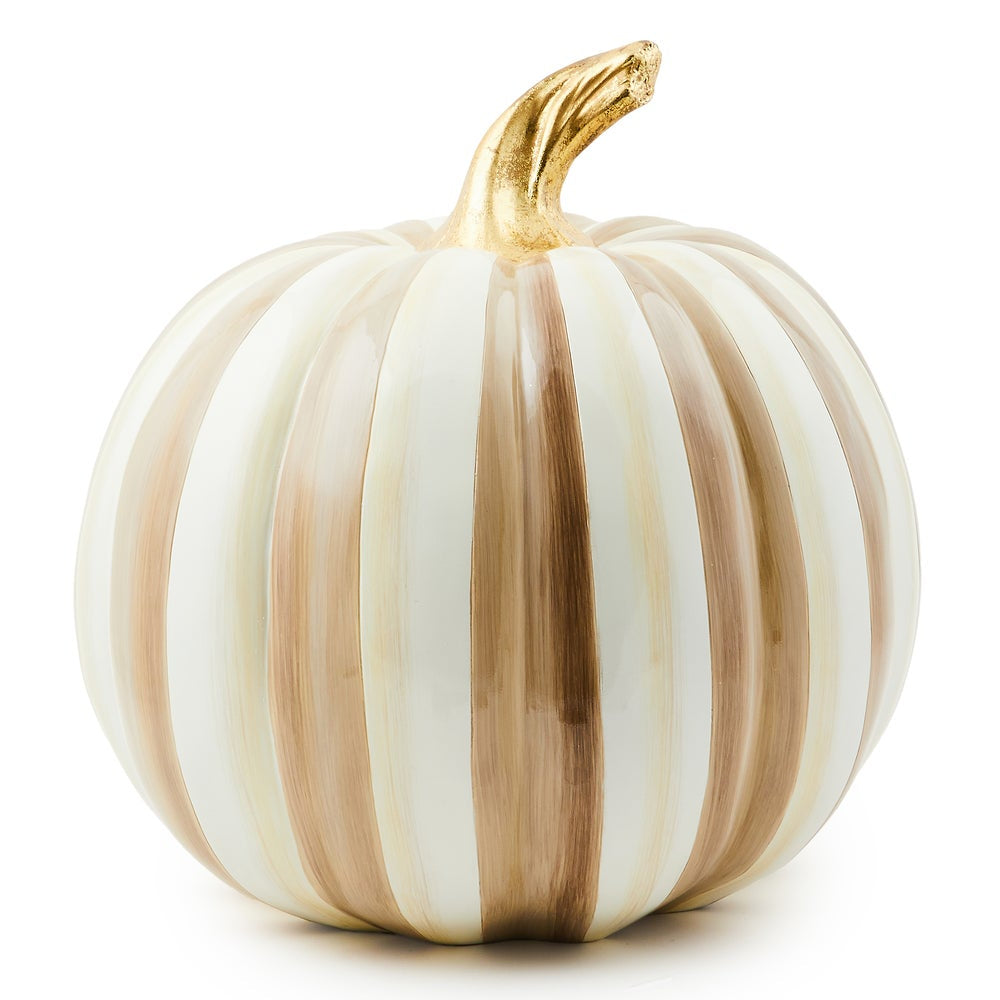 MacKenzie-Childs Mocha Stripe Medium Pumpkin