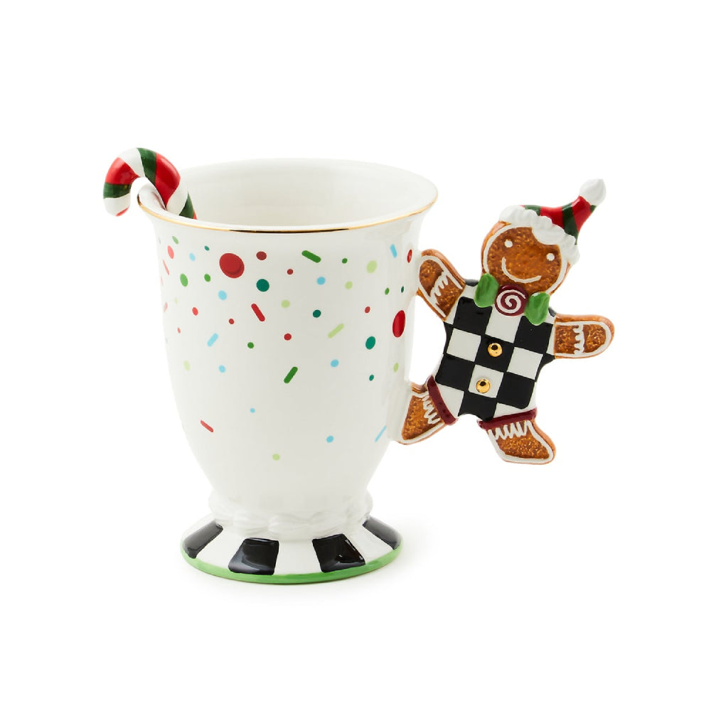 MacKenzie-Childs Bake Shop Gingerbread Handle Mug with Spoon
