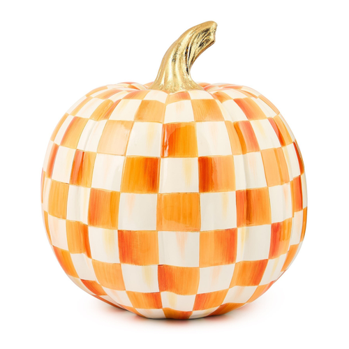 MacKenzie-Childs Orange Check Pumpkin
