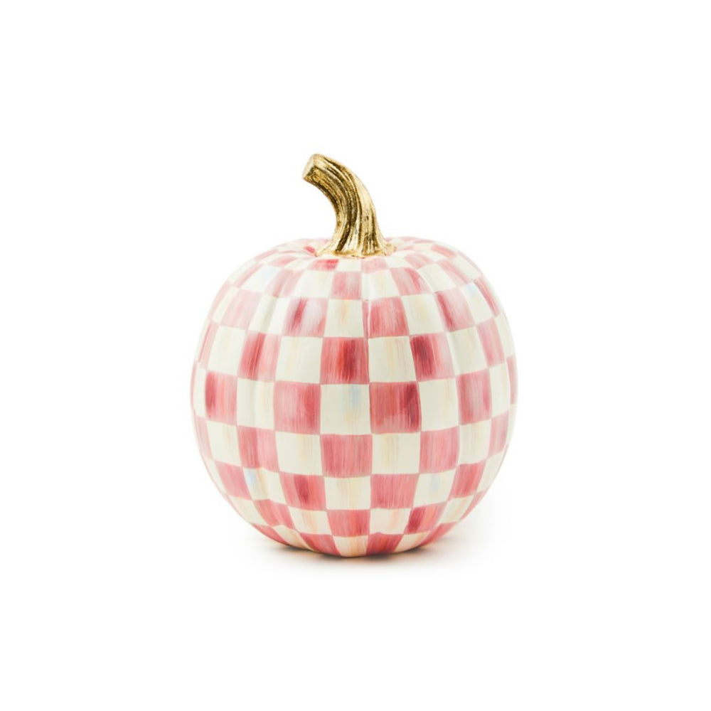 MacKenzie-Childs Bubblegum Pink Check Pumpkin