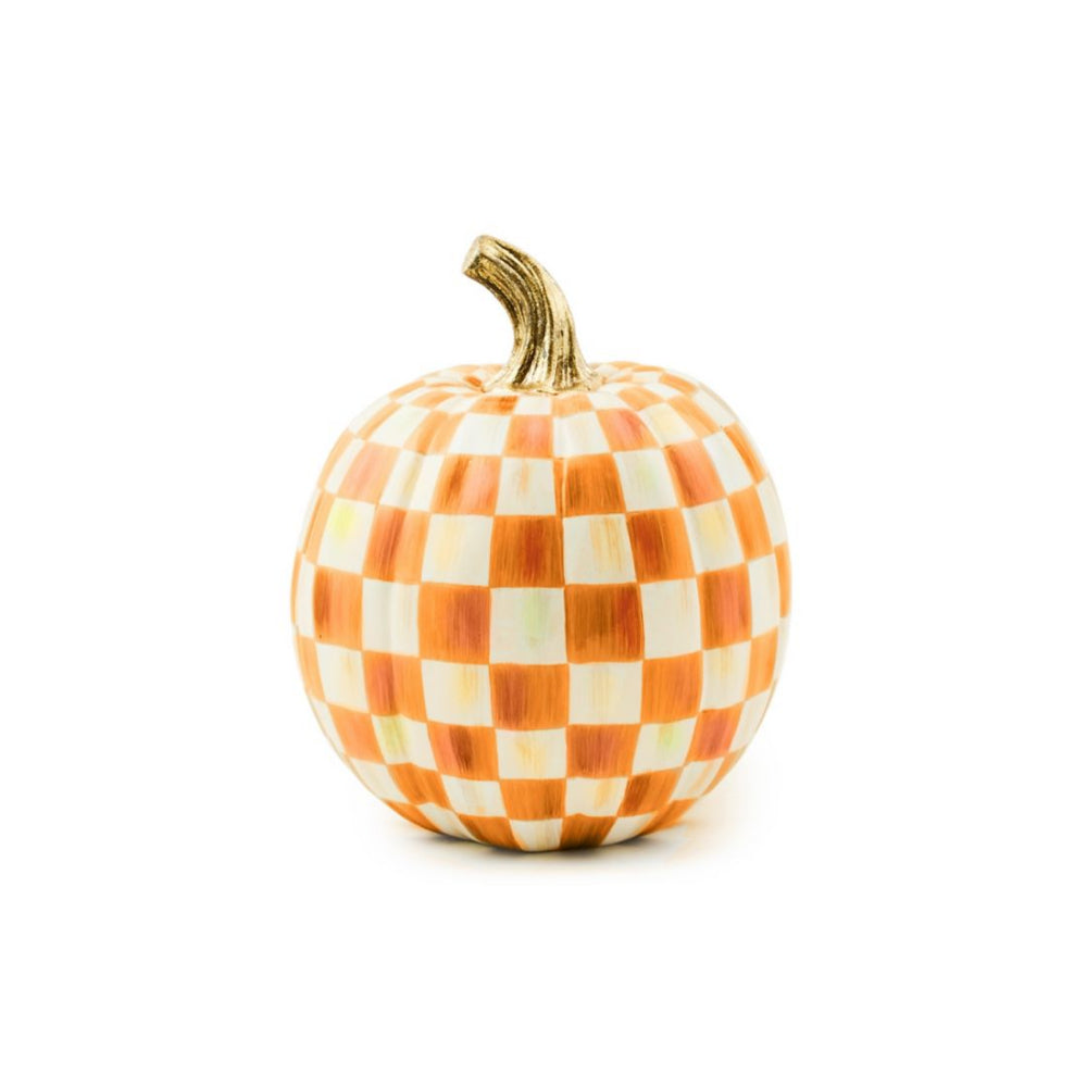 MacKenzie-Childs Orange Check Pumpkin