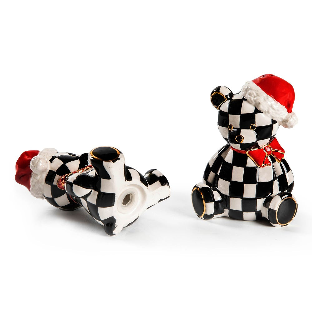MacKenzie-Childs Courtly Santa Bear Salt & Pepper Set