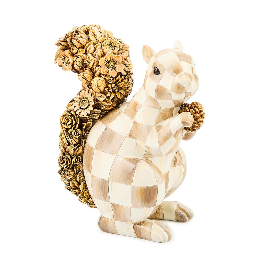 MacKenzie-Childs Mocha Check Squirrel Figurine