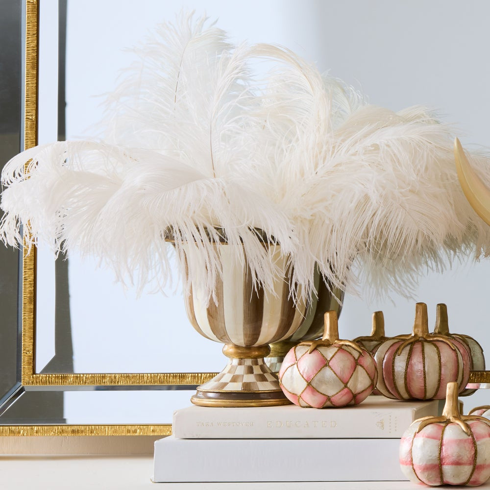 MacKenzie-Childs Mocha Stripe Tabletop Urn