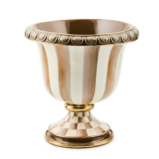 MacKenzie-Childs Mocha Stripe Tabletop Urn