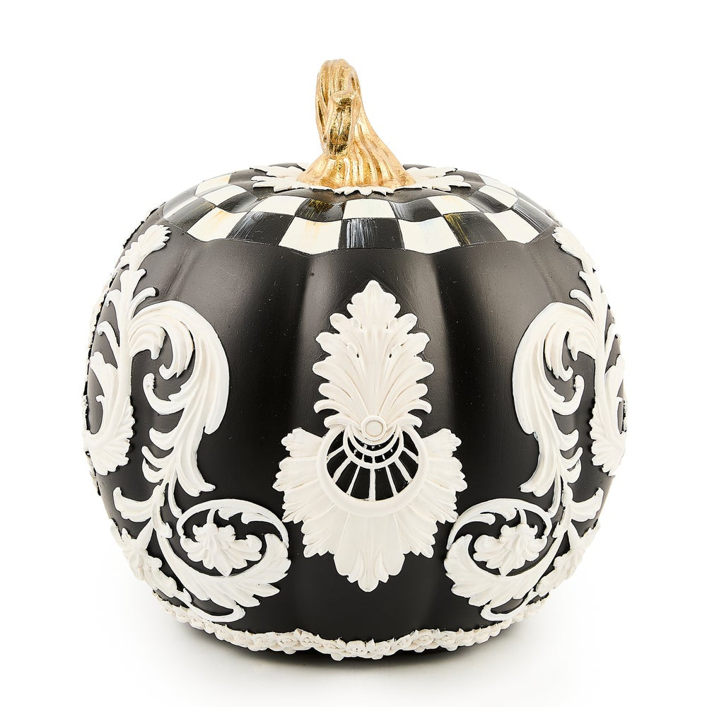 MacKenzie-Childs Courtly Check Black Cameo Pumpkin