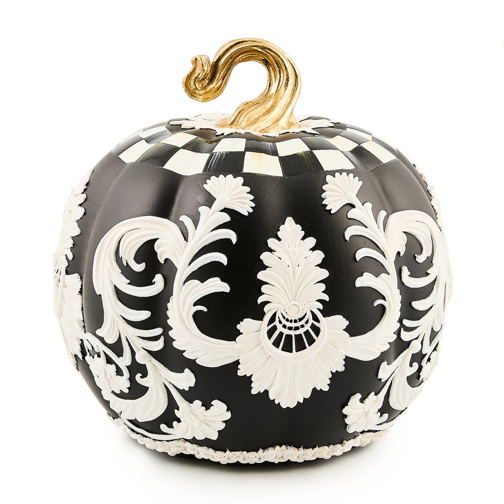 MacKenzie-Childs Courtly Check Black Cameo Pumpkin
