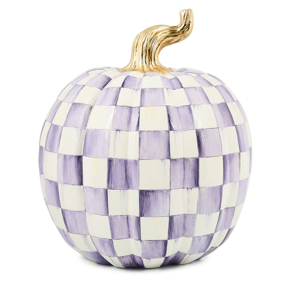 MacKenzie-Childs Violet Check Pumpkin