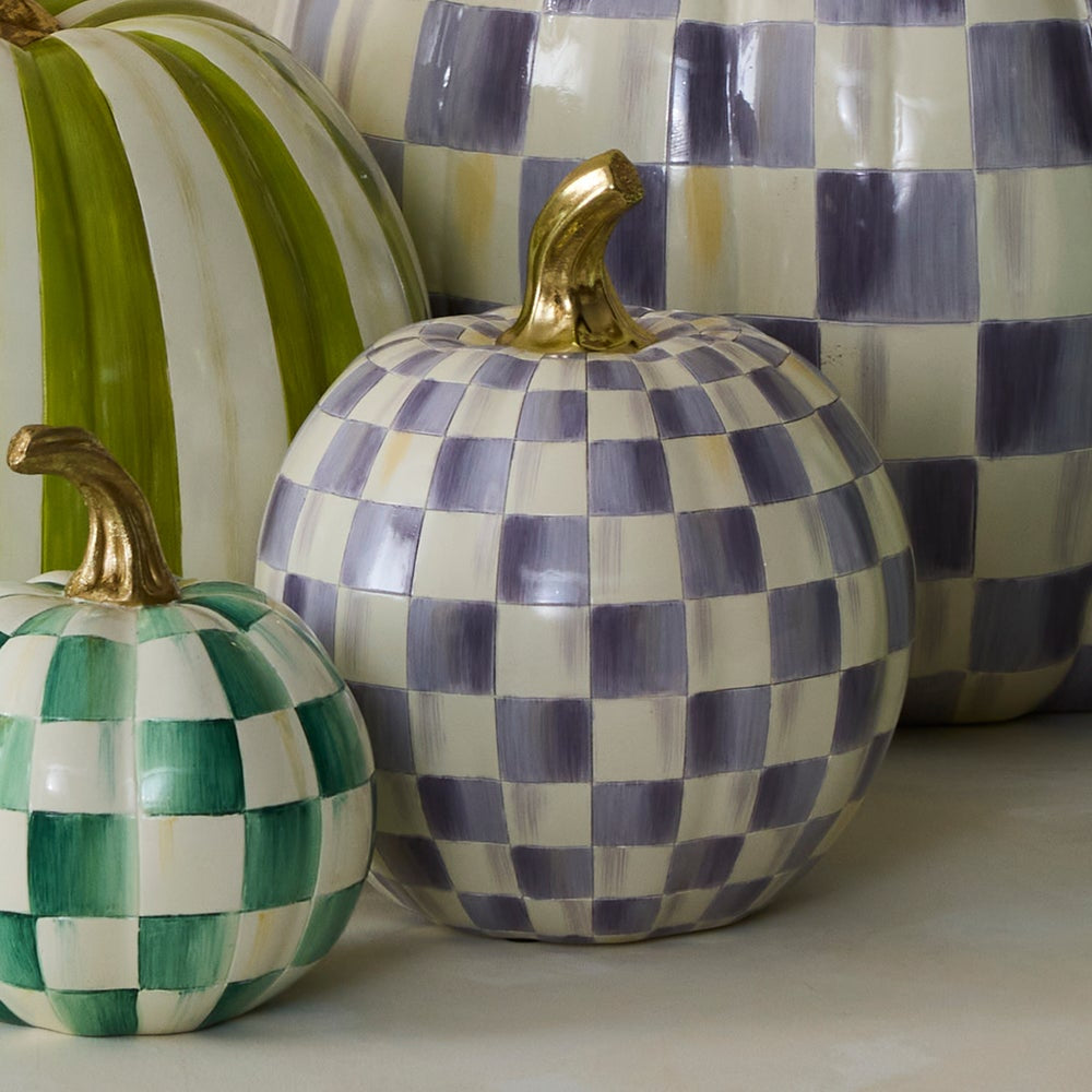 MacKenzie-Childs Violet Check Pumpkin
