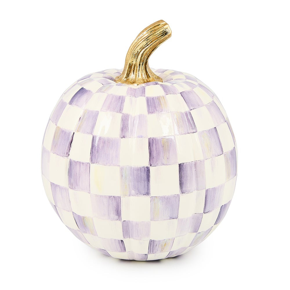 MacKenzie-Childs Violet Check Pumpkin