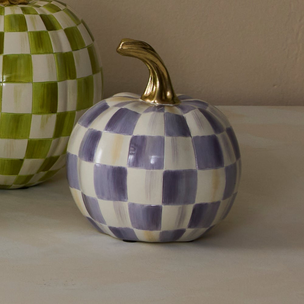 MacKenzie-Childs Violet Check Pumpkin
