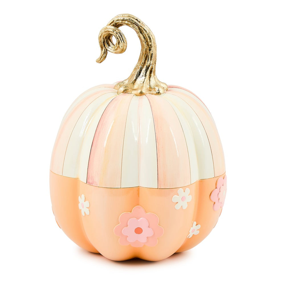 MacKenzie-Childs Rosy Stripe Flower Power Pumpkin