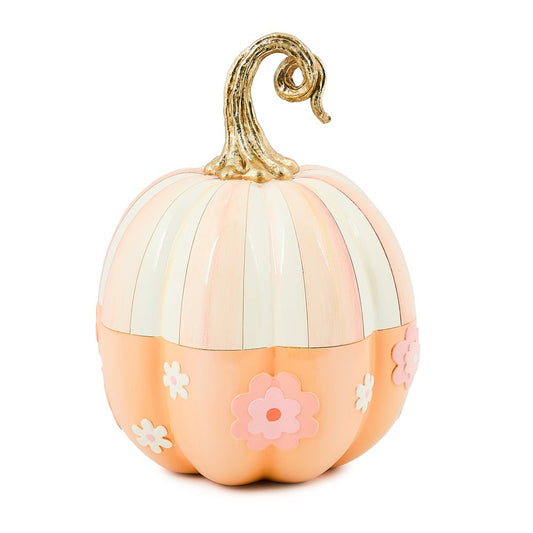 MacKenzie-Childs Rosy Stripe Flower Power Pumpkin