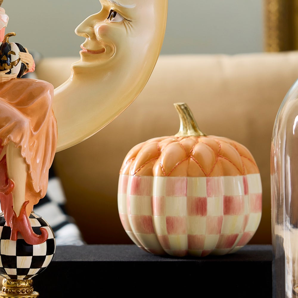 MacKenzie-Childs Rosy Check Fairytale Quilted Pumpkin