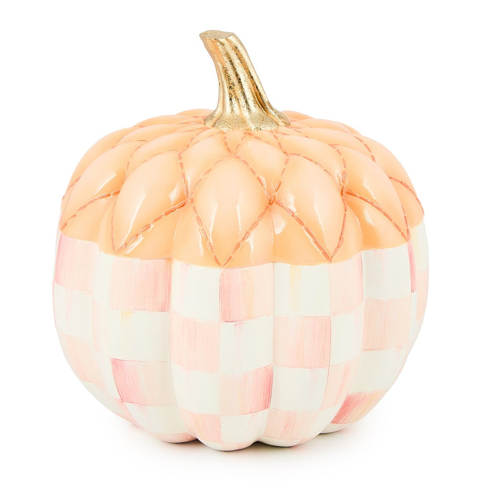 MacKenzie-Childs Rosy Check Fairytale Quilted Pumpkin