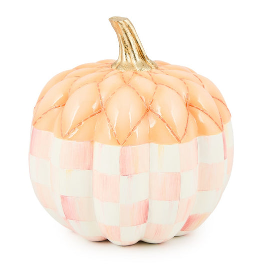 MacKenzie-Childs Rosy Check Fairytale Quilted Pumpkin