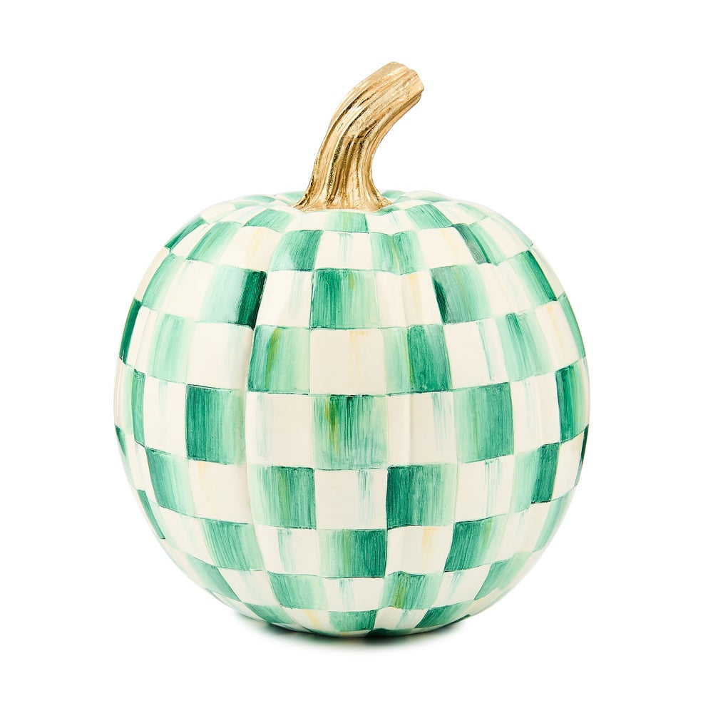 MacKenzie-Childs Emerald Check Pumpkin