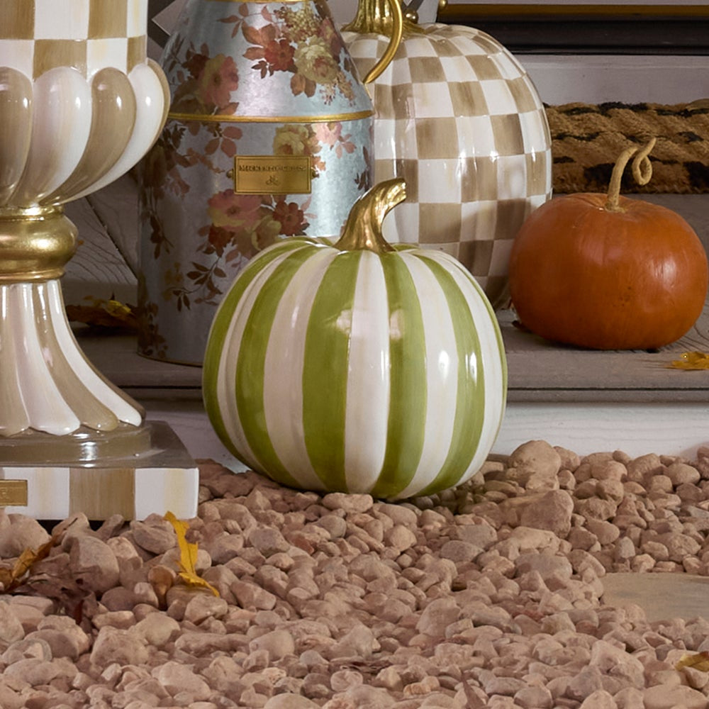 MacKenzie-Childs Moss Stripe Medium Pumpkin